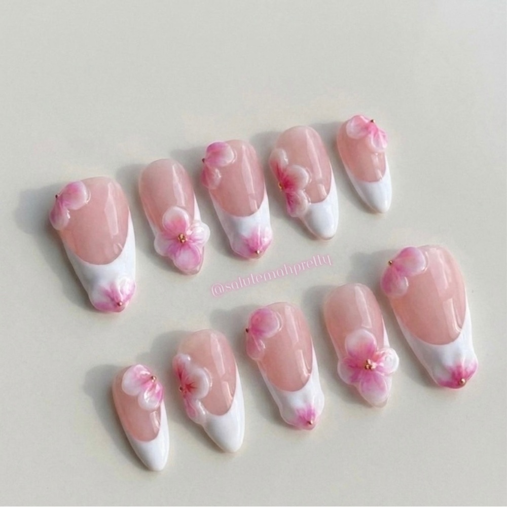 Petal French | press on nails | Handmade